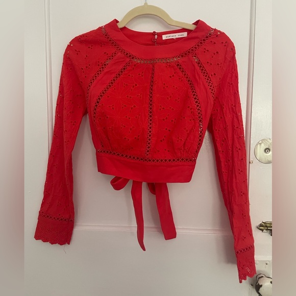 Endless Rose Tops - Endless Rose eyelet crop top with open back. Size small
